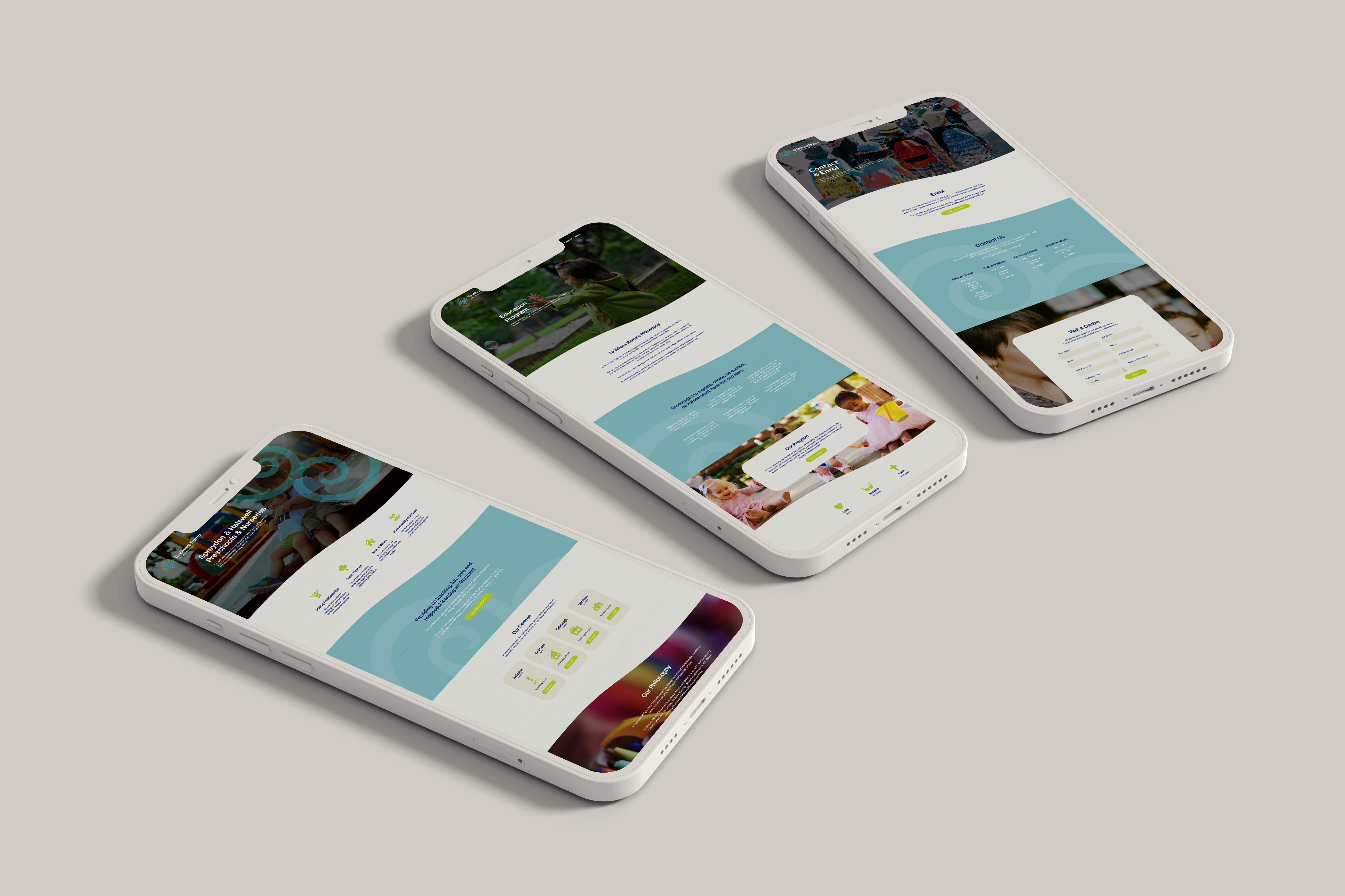 Te Whare Rama preschools mobile website design